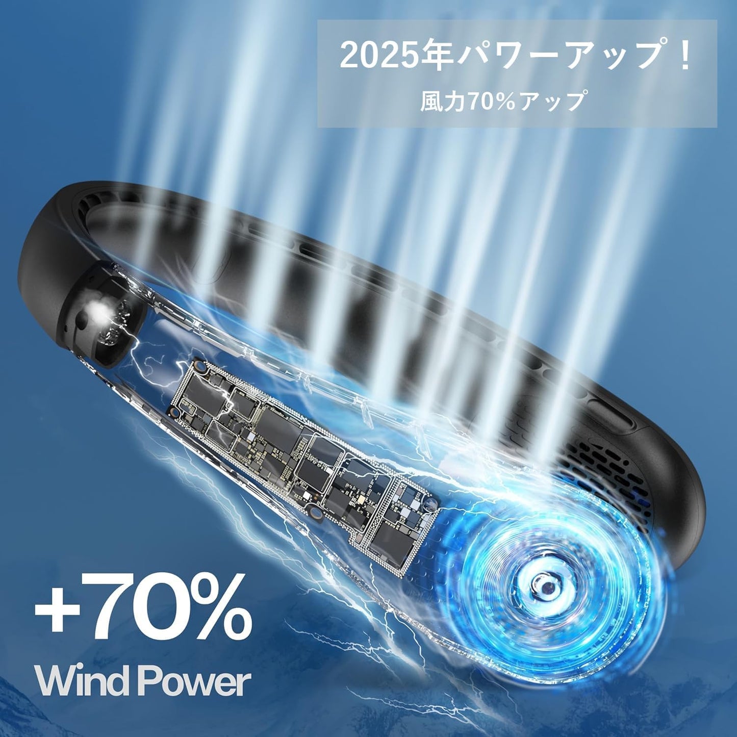 ZenAirFy™ 静かで快適な冷却体験！USB充電式ミニネックファン（長時間バッテリー搭載）